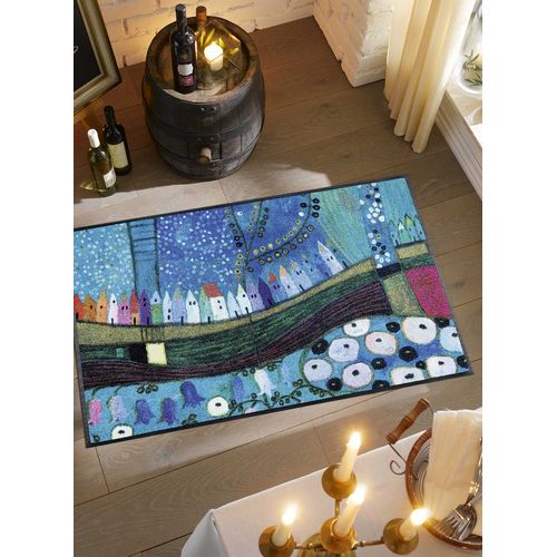 Tapis Stadt In Blau Tx Paillassons Par Kleen Tex Bleu 75 X 120 Cm