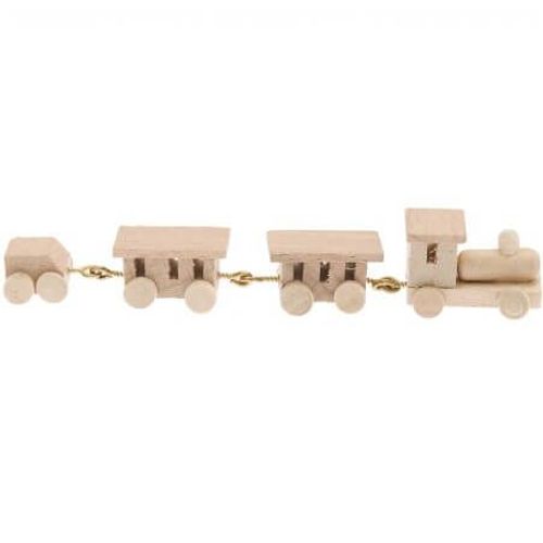 Le Petit Train Miniature Des Lutins En Bois (9x1x1.5cm) - Rico Design Bois