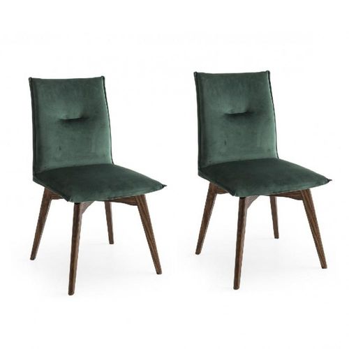 Lot De 2 Chaises Maya Structure Bois Assise Vert