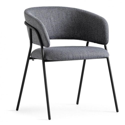 Chaise Rembourré Balia Structure Métal Assise Noir