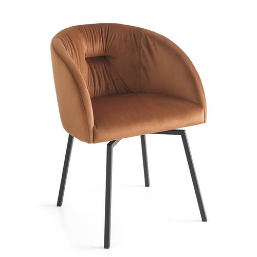 Chaise Pivotant Rosie Soft Structure Métal Assise Rouge Brique