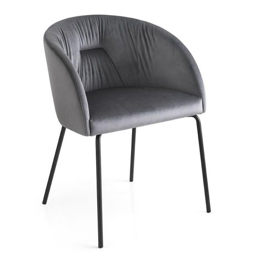 Chaise Rosie Soft Structure Métal Assise Gris Cendre