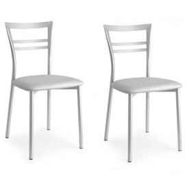 Lot De 2 Chaises Go! Structure Métal Assise Tapissé Aluminium
