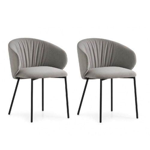 Lot De 2 Chaises Tuka Soft Structure Métal Assise Tapissé Sable