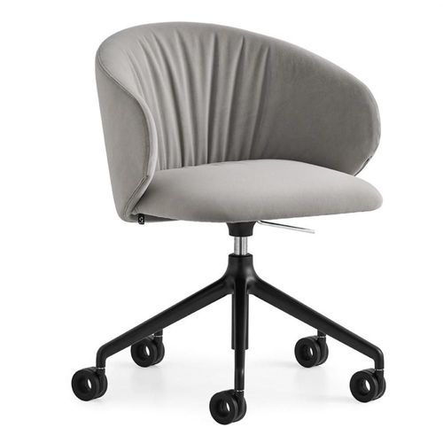 Chaise Pivotant 360 Tuka Soft Structure Aluminium Assise Tapissé Sable
