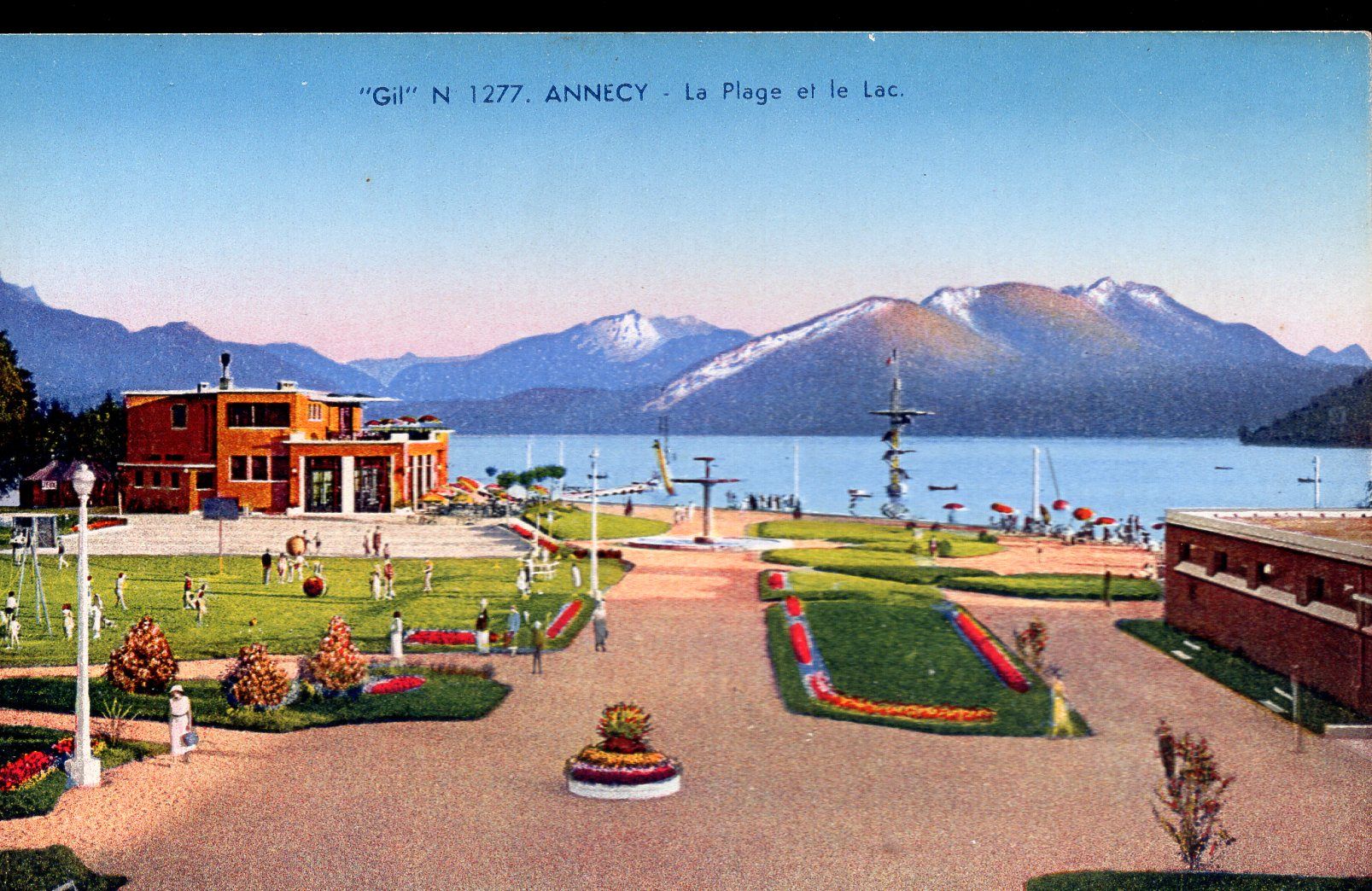 Carte Postale D' Annecy (Haute-Savoie) La Plage Et Le Lac