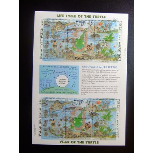Palau 1995 Le Cycle De Vie De La Tortue De Mer Yvert 867 / 872 ** Mnh //Lot 123