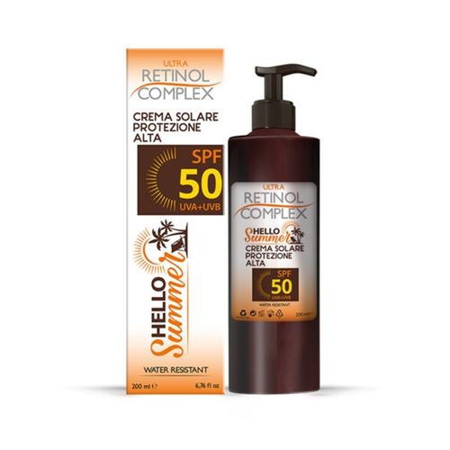 Crème Solaire Spf 50 Haute Protection Résistante À L'eau Bronzage Sain Hello Summer Ultra Retinol Complex