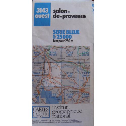 Ign 3143 Ouest - Salon De Provence - Serie Bleue 1:25.000 1985