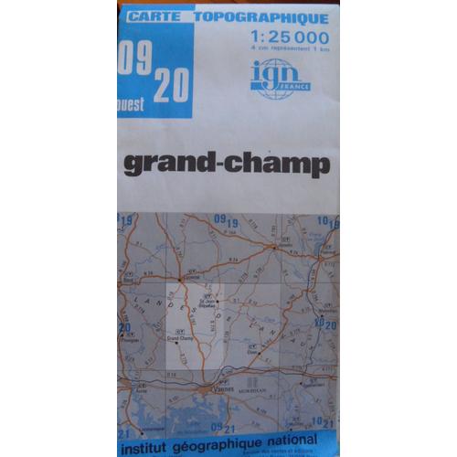 Ign 0920 Ouest - Grand-Champ - Serie Bleue 1:25.000 1988