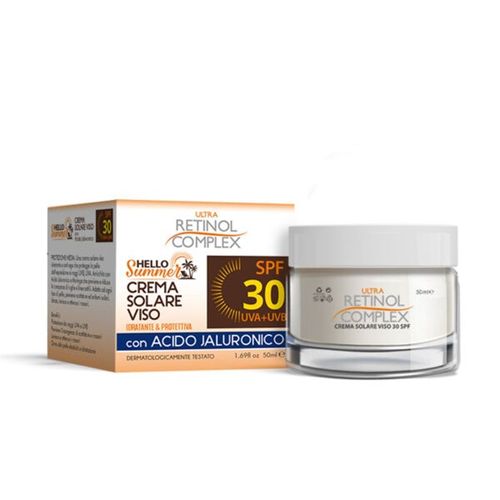 Crème Solaire Visage Spf 30 Protection Moyenne Contre Les Rayons Solaires Et Soin Anti-Âge Avec Acide Hyaluronique Hello Summer Ultra Retinol Complex