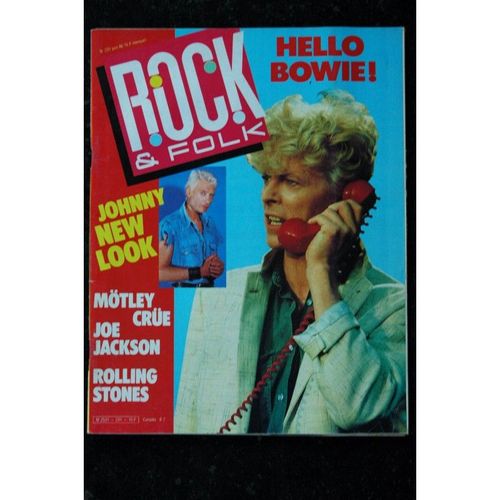 Rock & Folk 231 Juin 1986 Cover David Bowie Johnny Hallyday Motley Crue Joe Jackson Rolling Stones