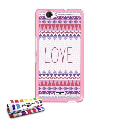Coque Case Wiko Getaway Love Asteque Contour Rose Silicone Souple (Tpu)