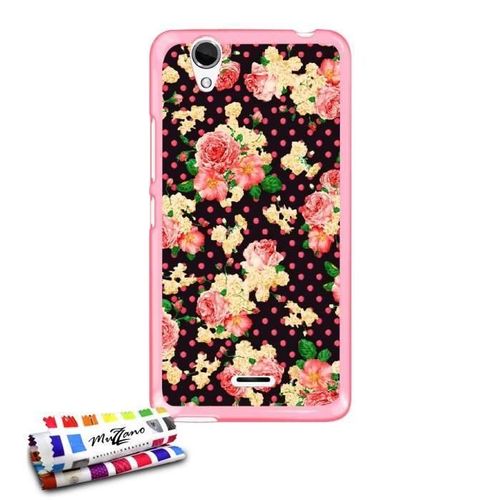 Coque Case Wiko Birdy Romantique Contour Rose Silicone Souple (Tpu)