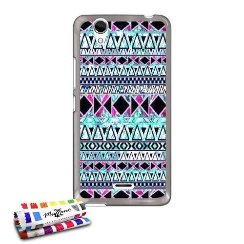 Coque Case Wiko Birdy 4g Azteque Fonce Contour Gris Silicone Rigide (Tpu)