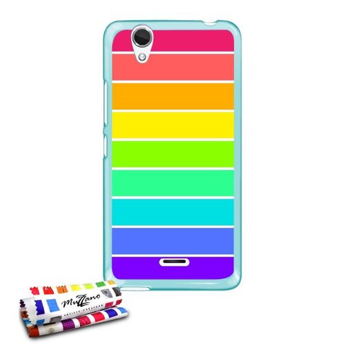 Coque Case Wiko Birdy Arc En Ciel Contour Bleu Silicone Souple (Tpu)