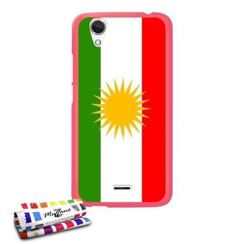 Coque Case Wiko Birdy Drapeau Kurdistan Contour Rose Silicone Rigide (Tpu)