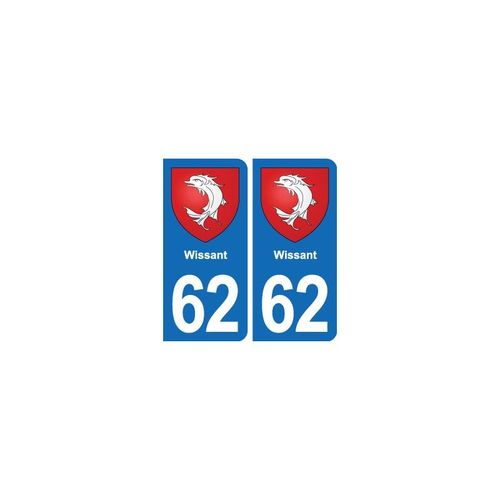62 Wissant Blason Autocollant Plaque Stickers Ville - Couleur : Droits - Angles : Droits