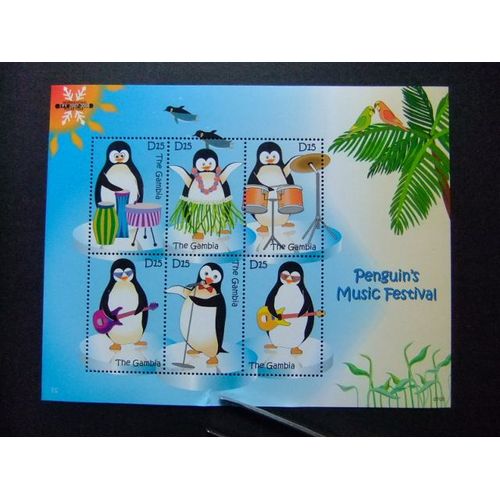 Gambie Gambia Fauna Birds Penguins Music Festival Yvert 4641 / 46 ** Mnh/Aa