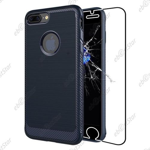 Ebeststar - Coque Iphone 7 (2016), Iphone 8 (2017) 4,7" Housse Tpu Carbone, Bleu Foncé [Dimensions Precises Smartphone : 138.3/138.4 X 67.1/67.3 X 7.1/7.3 Mm, Écran 4.7''][Note Importante Lire Description]