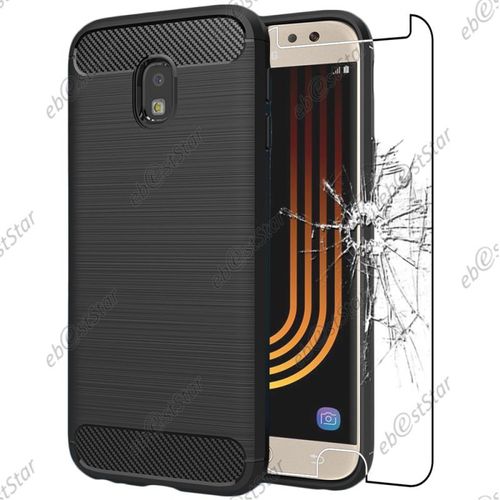 Ebeststar - Coque Samsung Galaxy J5 2017 Sm-J530f Housse Motif Fibre Carbone Luxe Flex Tpu Premium, Noir [Dimensions Precises Smartphone : 146.2 X 71.3 X 7.9 Mm, Écran 5.2''][Note Importante Lire Description]