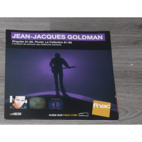 Plv 30x30cm Souple Jean Jacques Goldman Singulier 81-89 / Magasins Fnac 2017