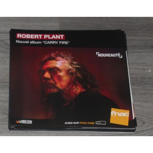 Plv 30x30cm Souple Robert Plant Carry Fire Led Zeppelin / Magasins Fnac 2017