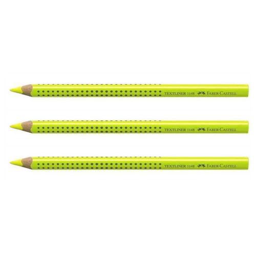 Faber-Castell Lot De 3 Crayons Surligneur "Textliner Dry 1148" Jaune