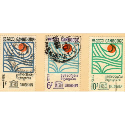 Timbres-Poste De Cambodge (Décennie Hydrologique Internationale)