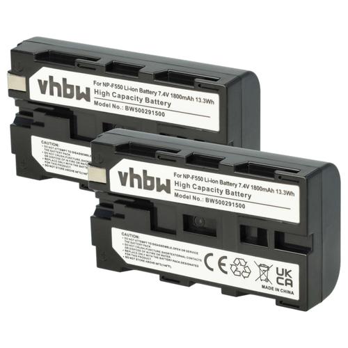 vhbw 2x Batterie compatible avec Sony GV-D200, GV-D800, MVC-FD, HDRAX2000E, HDR-AX2000, GV-A500E caméra vidéo caméscope (1800mAh, 7,2V, Li-ion)