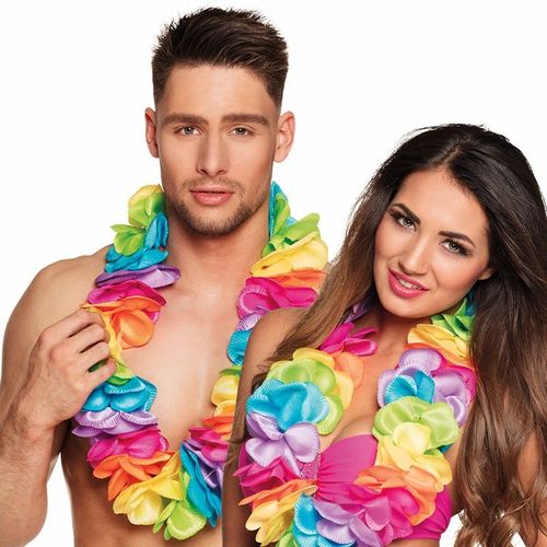 Collier Hawaï Multicolore Pastels Luxe Satin Taille Unique