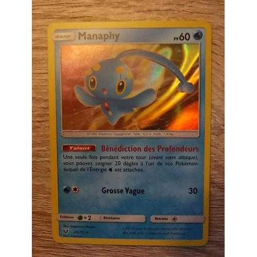 Carte Pokemon Manaphy N°25/73 Holo Légendes Brillantes