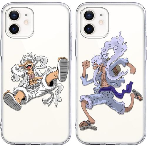 2 Pièces Coque Pour Samsung Galaxy A70 6.7'', Anime One Piece Luffy Gear 5 Nika Manga Dessin Animé Motif Étui Protection Housse De Silicone Tpu Mince Souple Antichoc Bumper Case, Transparent 3