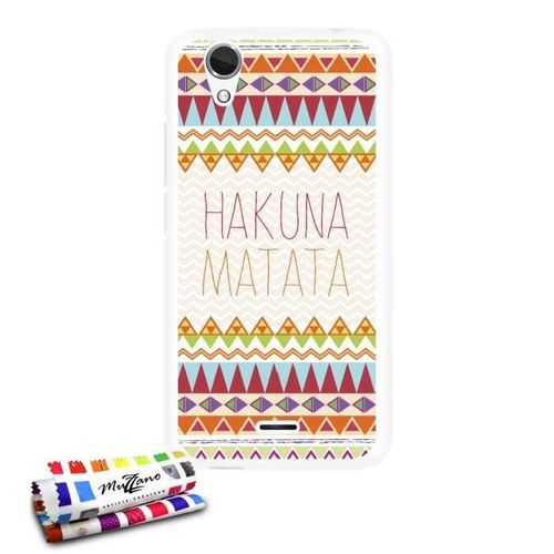 Coque Case Wiko Birdy 4g Hakuna Matata Contour Blanc Silicone Rigide (Tpu)
