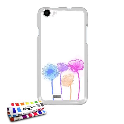 Coque Case Wiko Lenny Fleurs Contour Transparent Silicone Souple (Tpu)