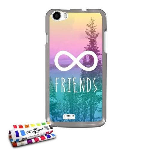 Coque Case Wiko Lenny Infinity Friends Contour Gris Silicone Souple (Tpu)
