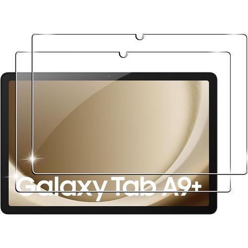 2 Pièces Verre Trempé pour Samsung Galaxy Tab A9+/A9 Plus,Protecteur d'écran Tablette Film,sans Bulles d'air,Ultra Résistant,Rayures Protection