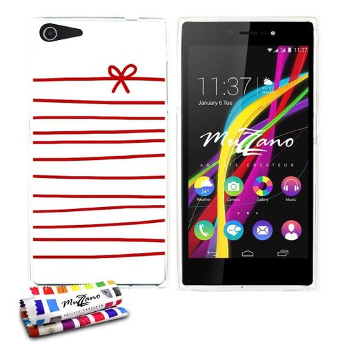 Coque Case Wiko Highway Star 4g Marinieres Et Noeud Contour Transparent Silicone Souple (Tpu)