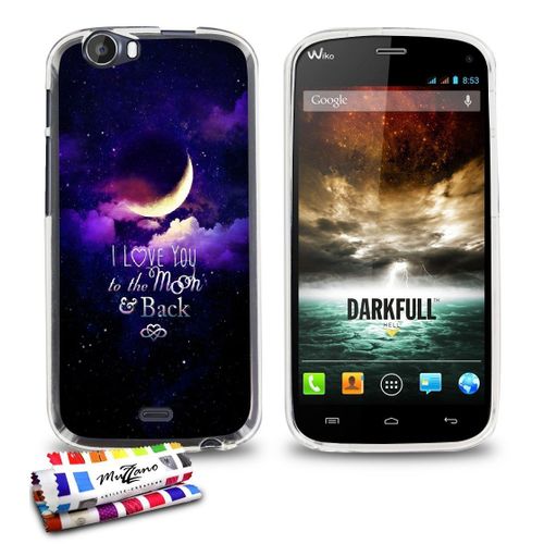 Coque Case Wiko Darkfull Nuit De Saint Valentin Contour Transparent Silicone Souple (Tpu)