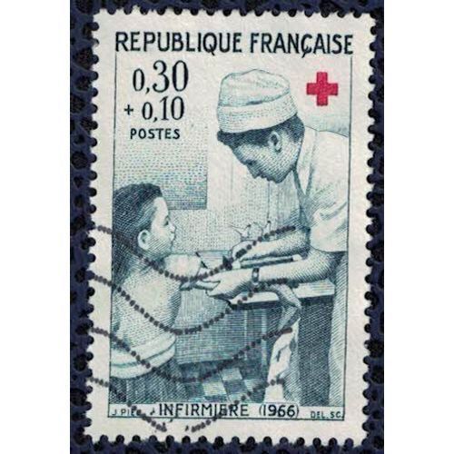 France 1966 Oblitéré Used Croix Rouge Infirmière Y&t 1509