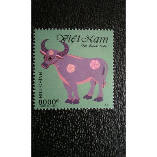 Timbre Vietnam ( Mi 2825 ) 1997 Année Du Buffle