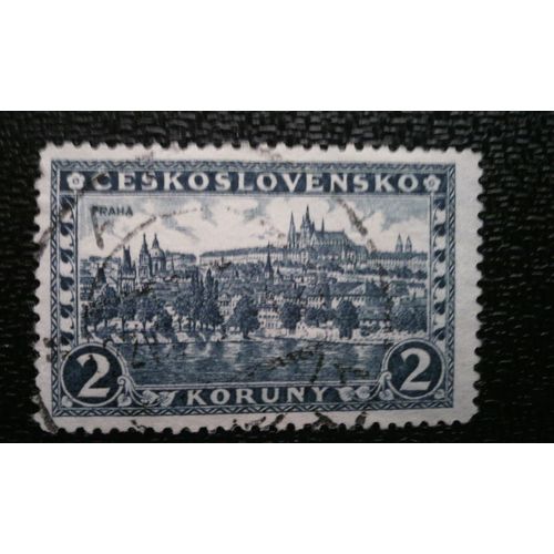 Timbre Tchécoslovaquie (Yt 238 ) 1927 Prague, Hradcany Et Le Pont Charles