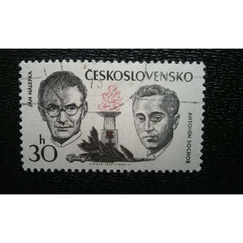Timbre Tchécoslovaquie (Yt 1971 ) 1973 Capt. Jan Nalepka, Major Antonin Sochor