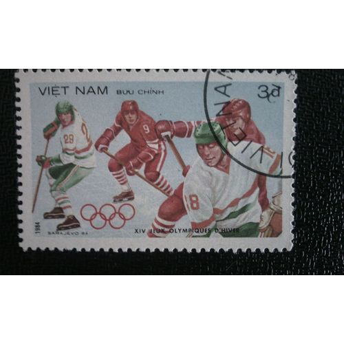 Timbre Vietnam (Yt 482 ) 1984 Hockey Jeux Olympiques