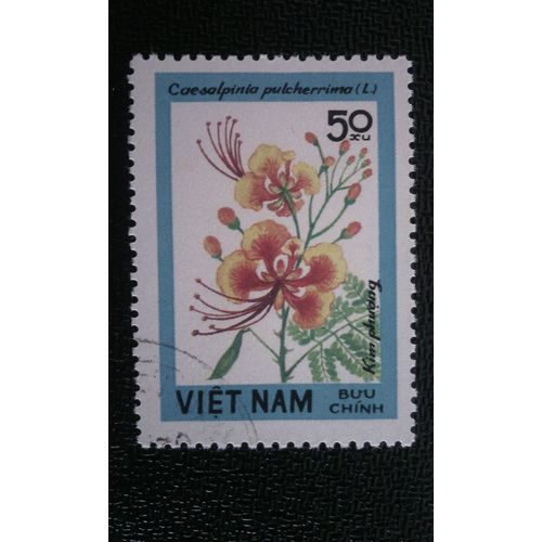 Timbre Vietnam (Yt 485 ) 1984 Sampan (Caesalpinia Pulcherrima)
