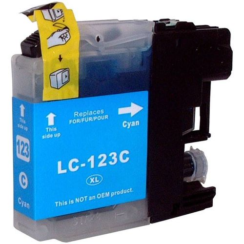 Cartouche d'encre BROTHER compatible LC-123 CYAN 14 ml.