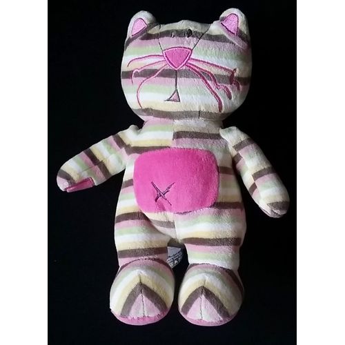Doudou Chat Rayé Rose Orchestra 26 Cm