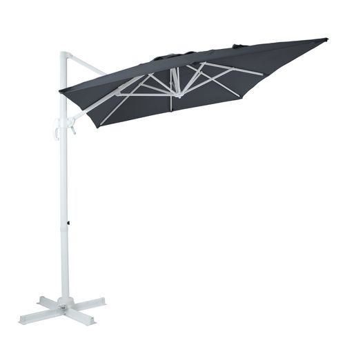 Axi Coco Parasol Déporté Blanc/Gris - Parasol Déporté Rectangulaire 200x300 Cm - Parasol Pied Déporté, Structure Aluminium - Rotation 360 - Parasol Déporté Inclinable - Résistant Aux Uv