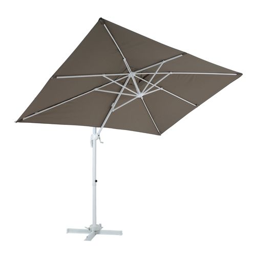 Axi Coco Parasol Déporté Blanc/Taupe - Parasol Déporté Rectangulaire 200x300 Cm - Parasol Pied Déporté, Structure Aluminium - Rotation 360 - Parasol Déporté Inclinable - Résistant Aux Uv