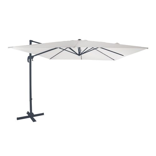 Axi Nima Parasol Déporté Gris/Beige - Parasol Déporté Rectangulaire 300x300 Cm - Parasol Pied Déporté, Structure Aluminium - Rotation 360 - Parasol Déporté Inclinable - Résistant Aux Uv